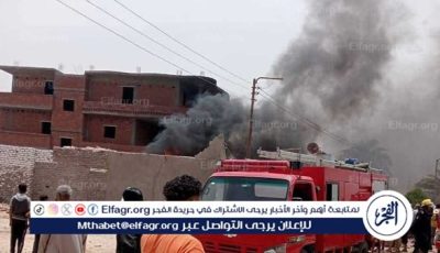 اندلاع حريق هائل في طرمبة بنزين في احدي قري المنيا والحماية المدنية تتدخل
