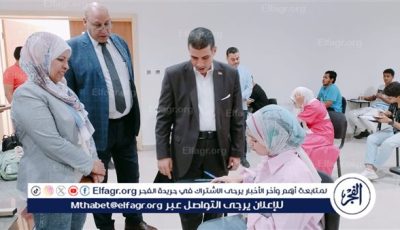 رئيس جامعة أسيوط التكنولوجية يتفقد إمتحانات الفصل الدراسي الثاني بالجامعة