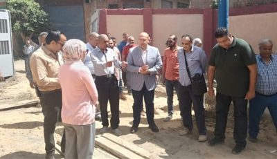 نائب محافظ الجيزة يتفقد مشروع الصرف الصحي بعزبة البكباشي بحي جنوب