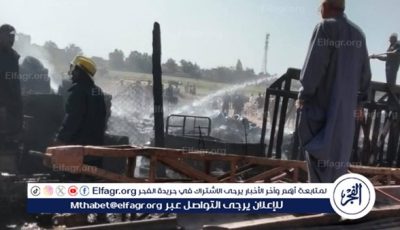 تفاصيل اندلاع حريق في شونة كاوتش بالدقهلية..صور