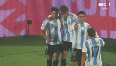 هدف الارجنتين الاول في مرمي تشيلي بتصفيات كأس العالم .. الفاريز