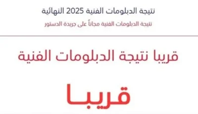 برقم الجلوس.. تحقق الآن من نتيجة الدبلومات الفنية 2025 على nategafany.emis.gov.eg