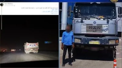 الجهات الأمنية تقبض على سائق شاحنة متهور على الدائري المتجه نحو الواحات بدون رخصة قيادة