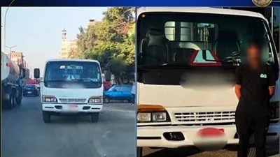 اعتقال سائق شاحنة كان يقود عكس السير في منطقة غمرة بالقاهرة