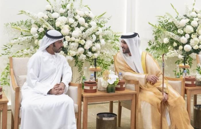 خليفة بن طحنون يحضر زفاف خلفان القبيسي