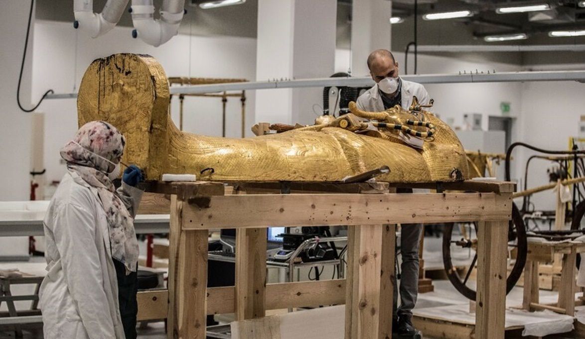 من داخل المتحف الكبير.. كواليس أول مبنى أنشئ في المشروع الضخم …