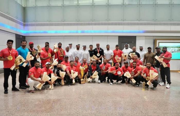 استقبال حافل لأبطال غرب آسيا لبناء الأجسام