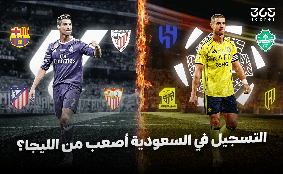 ردًا على كريستيانو رونالدو.. هل التسجيل في الدوري السعودي أصعب من الإسباني فعلًا؟